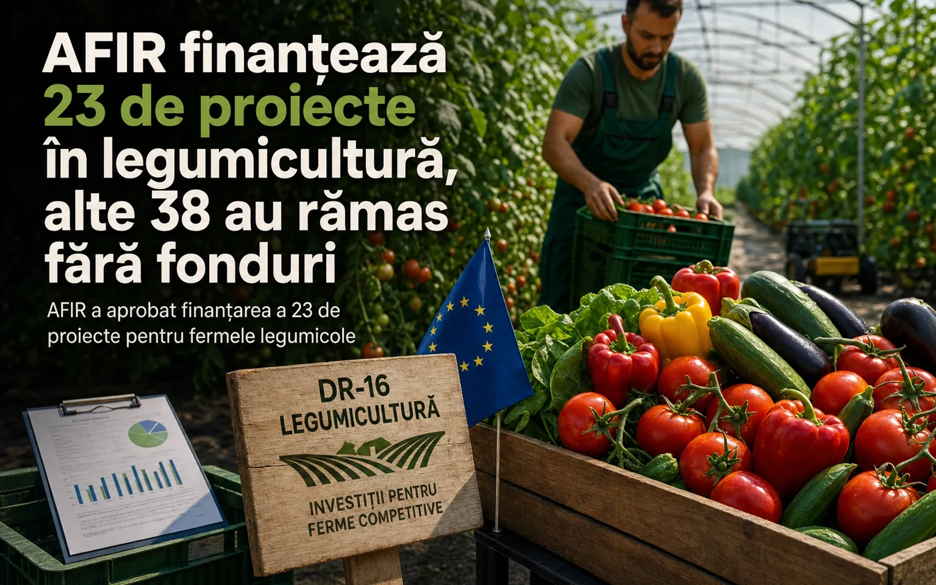 AFIR finanțează 23 de proiecte în legumicultură, alte 38 au rămas fără fonduri