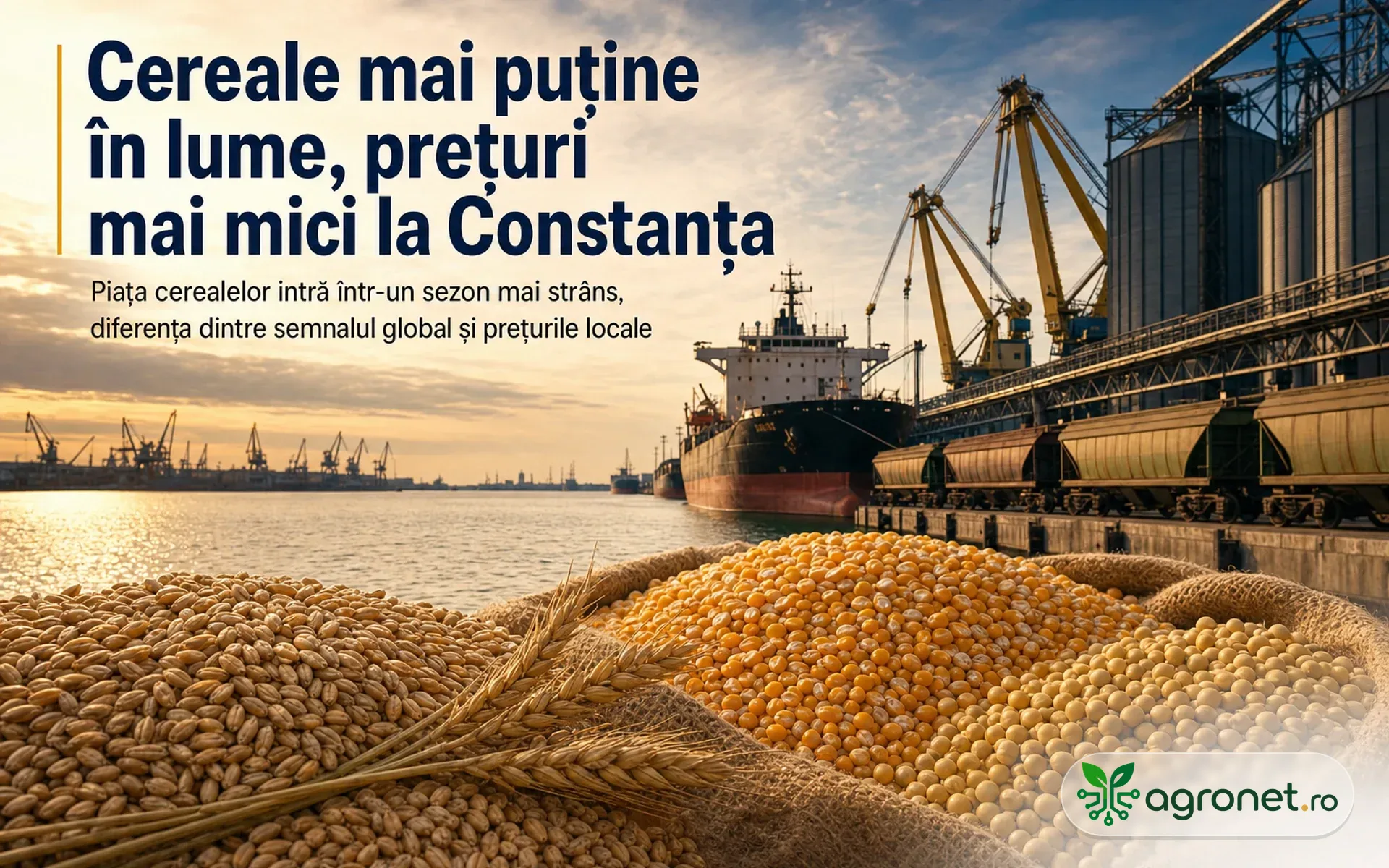Producția globală de cereale scade și totuși grâul și porumbul se ieftinesc în Portul Constanța
