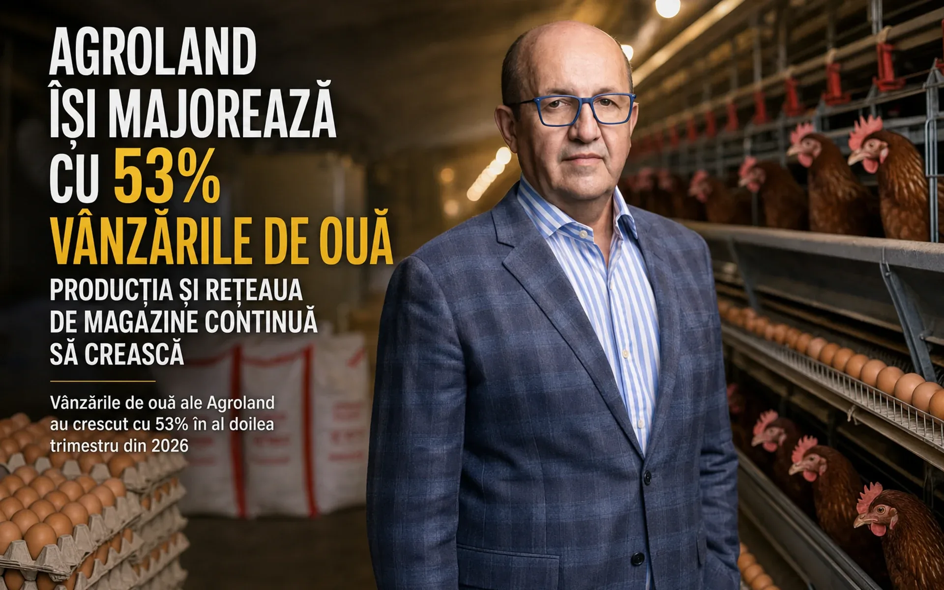 Agroland își majorează cu 53% vânzările de ouă, producția și rețeaua de magazine continuă să crească
