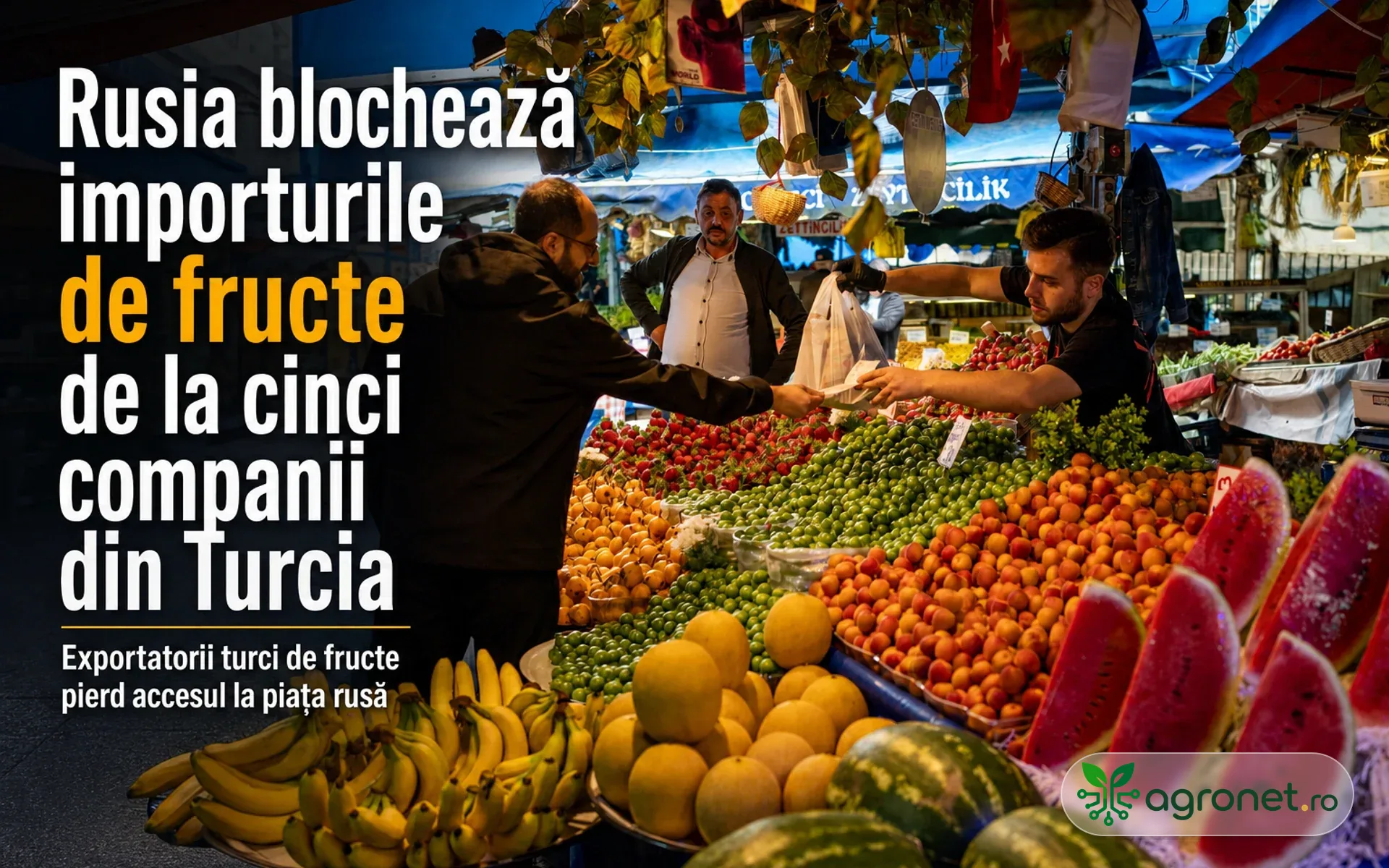 Rusia blochează importurile de fructe de la cinci companii din Turcia