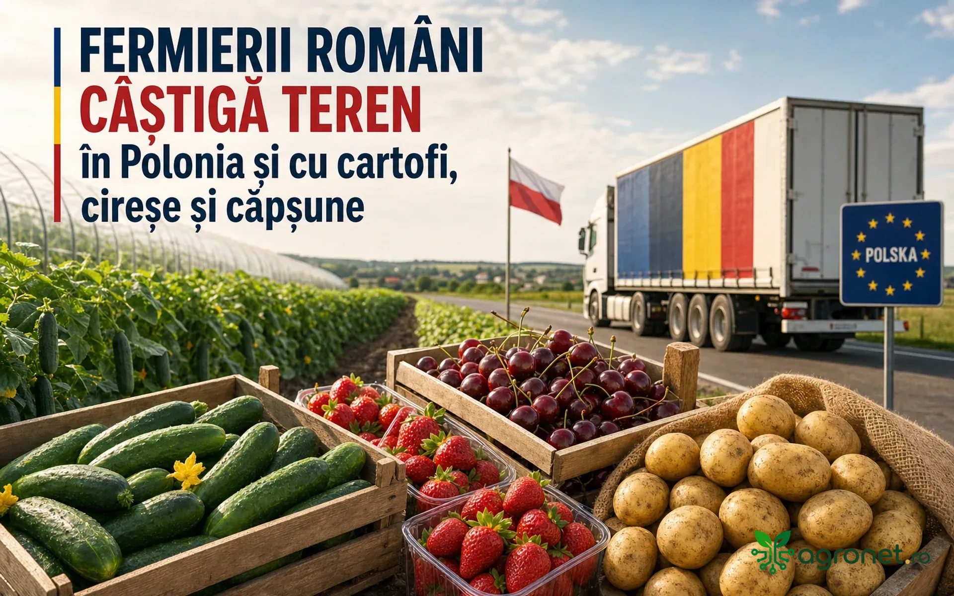 După castraveți, fermierii români câștigă teren în Polonia și cu cartofi, cireșe și căpșune - Competiția dintre producători se extinde