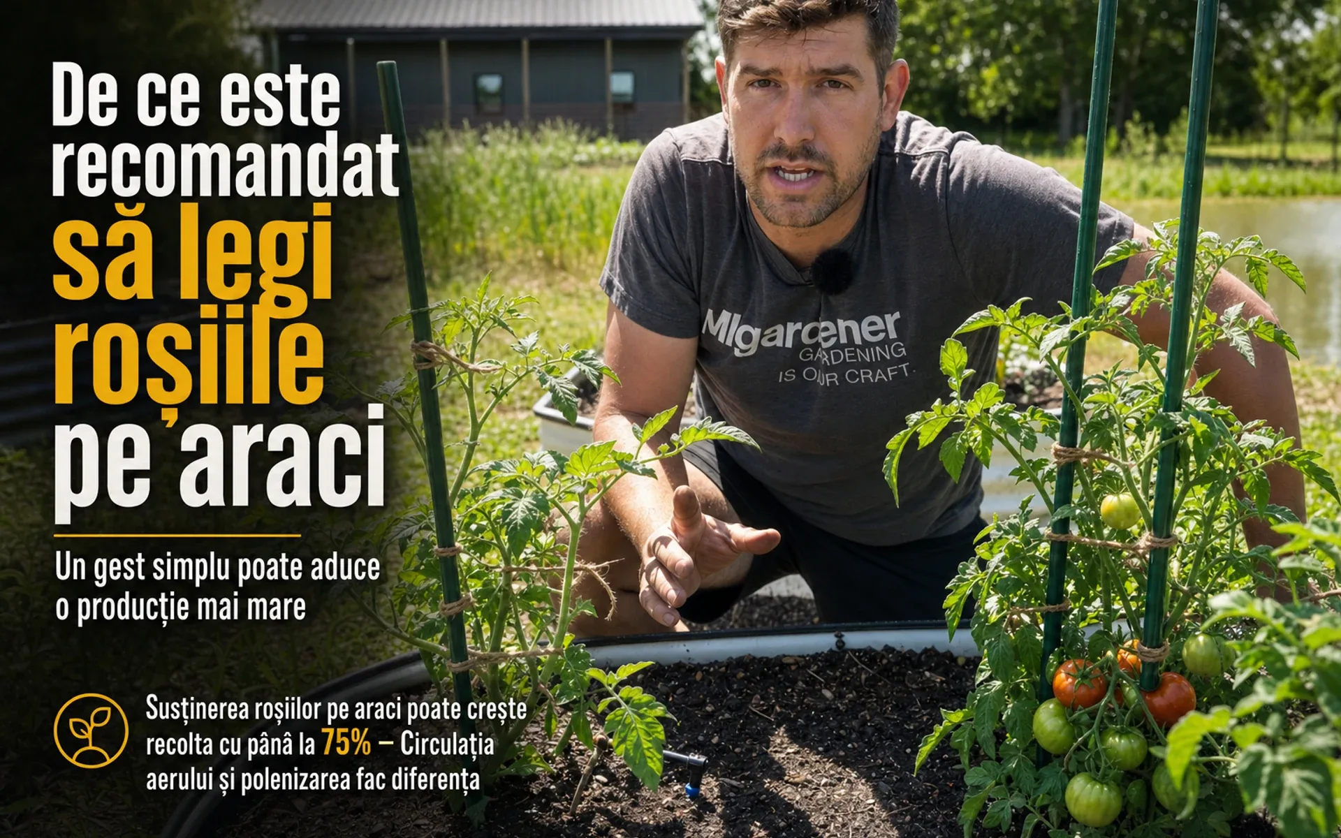 De ce este recomandat să legi roșiile pe araci – Un gest simplu poate aduce o producție mai mare
