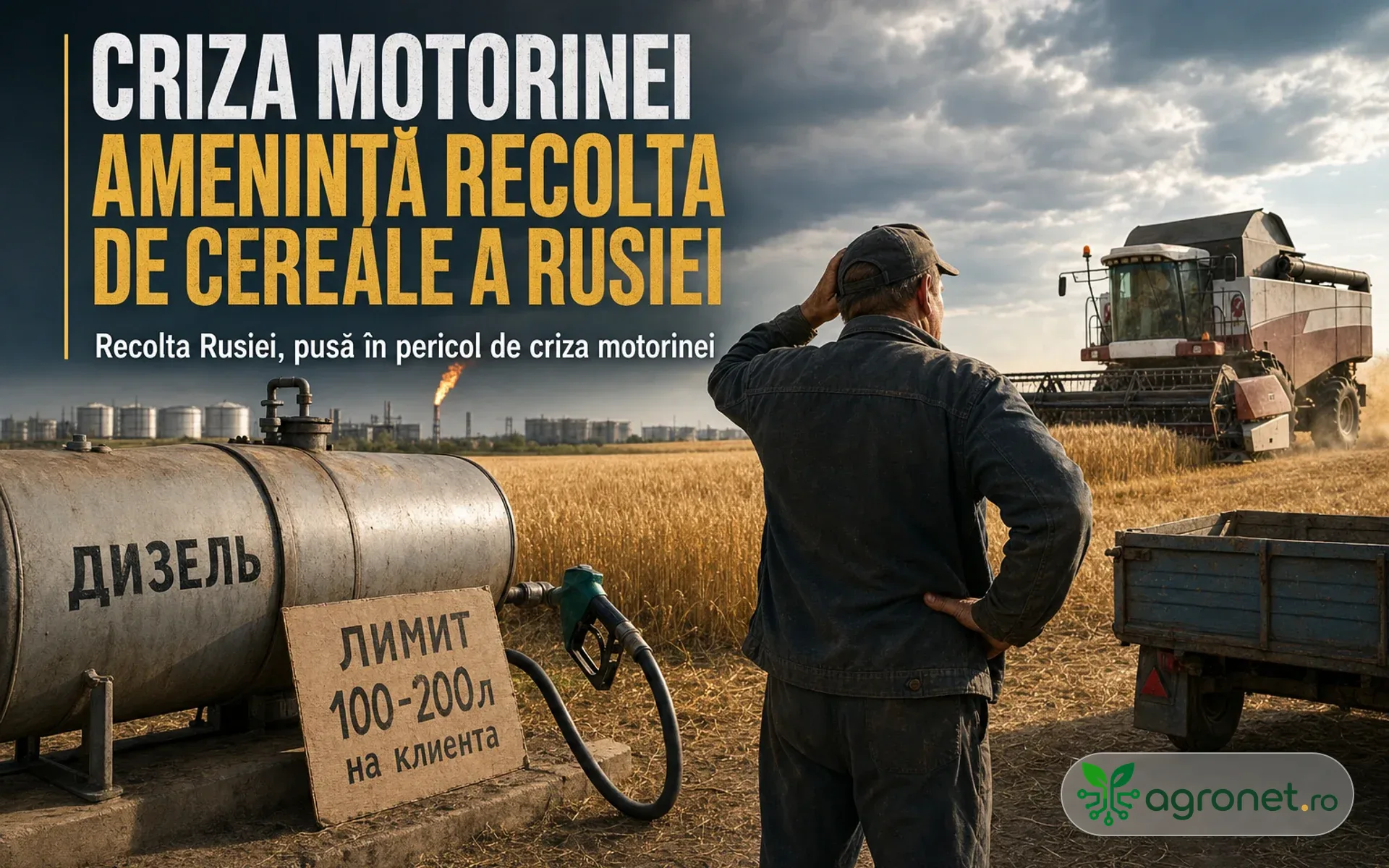 Criza motorinei amenință recolta de cereale a Rusiei - Fermierii nu au suficient combustibil pentru combine